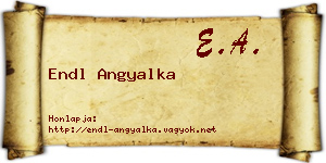 Endl Angyalka névjegykártya